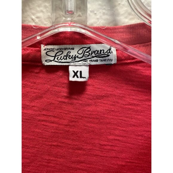 Lucky Brand Red Graphic T-Shirt XL 100% Cotton Winged Heart Design - Picture 3 of 5